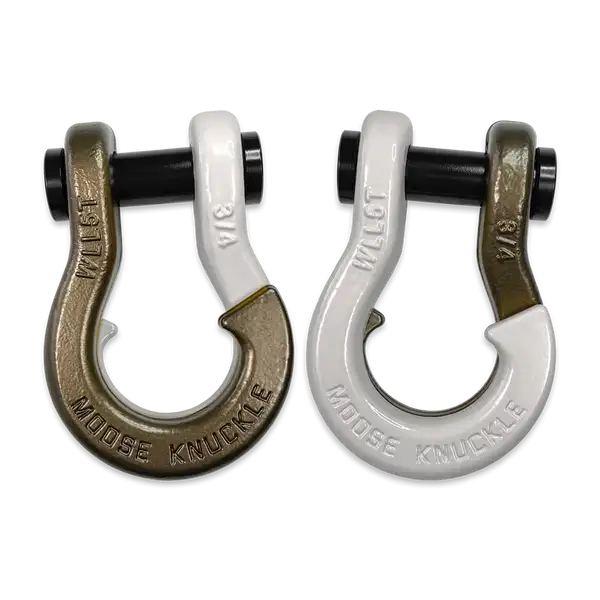 Jowl Recovery Split Shackle 3/4 Buff Bronze and Pure White Combo Moose Knuckle Offroad - Moose Knuckle Offroad - FN000020-215