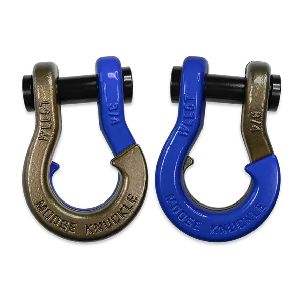 Jowl Recovery Split Shackle 3/4 Buff Bronze and Blue Balls Combo Moose Knuckle Offroad - Moose Knuckle Offroad - FN000020-217