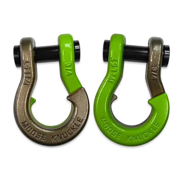 Jowl Recovery Split Shackle 3/4 Buff Bronze and Sublime Green Combo Moose Knuckle Offroad - Moose Knuckle Offroad - FN000020-218