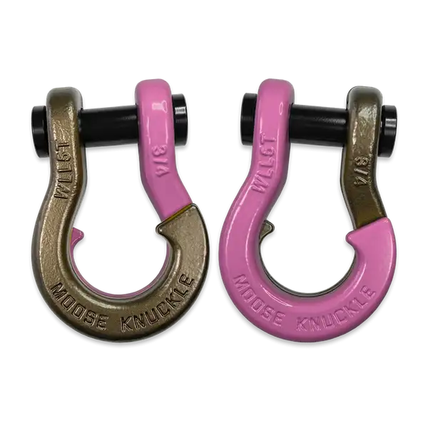 Jowl Recovery Split Shackle 3/4 Buff Bronze and Pretty Pink Combo Moose Knuckle Offroad - Moose Knuckle Offroad - FN000020-222