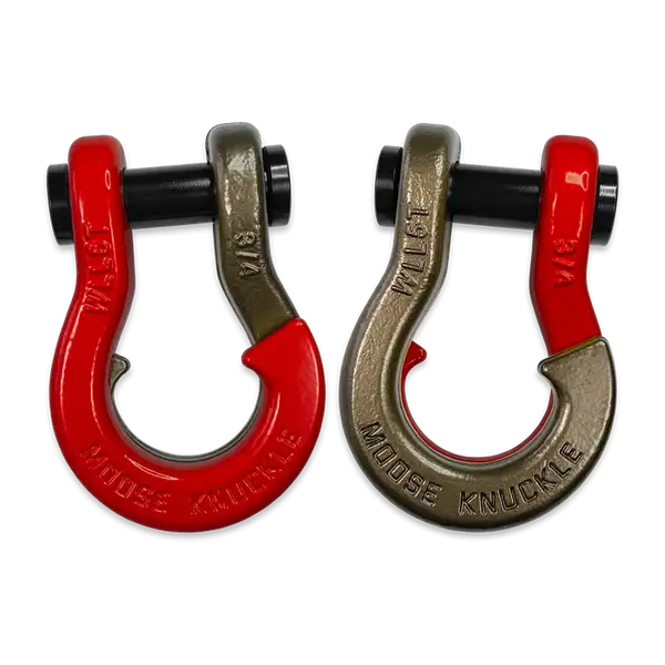 Jowl Recovery Split Shackle 3/4 Flame Red and Buff Bronze Combo Moose Knuckle Offroad - Moose Knuckle Offroad - FN000020-235