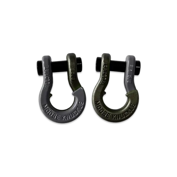 Jowl SxS Recovery Split Shackle 5/8 Gun Gray and Raw Dog Combo Moose Knuckle Offroad - Moose Knuckle Offroad - FN000025-039