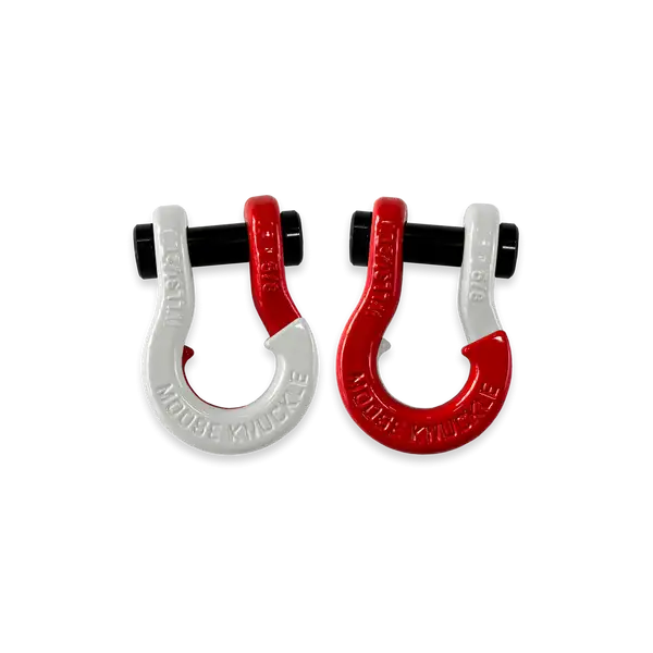 Jowl SxS Recovery Split Shackle 5/8 Pure White and Flame Red Combo Moose Knuckle Offroad - Moose Knuckle Offroad - FN000025-048