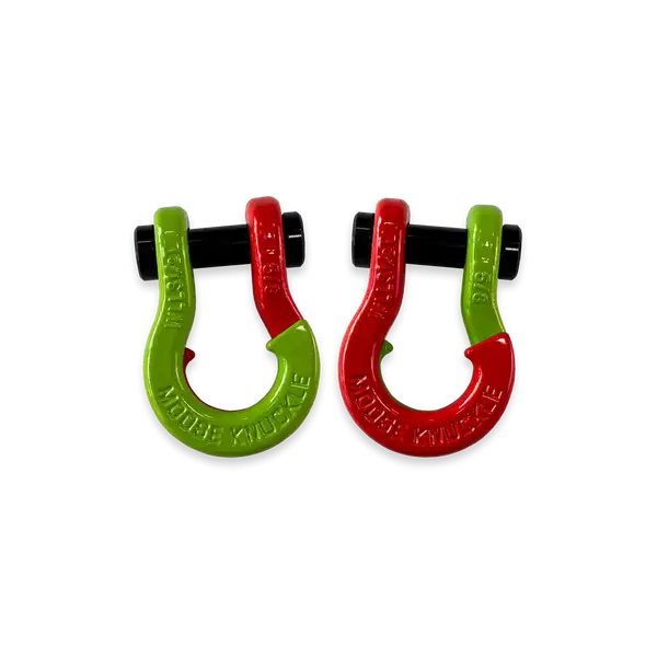 Jowl SxS Recovery Split Shackle 5/8 Sublime Green and Flame Red Combo Moose Knuckle Offroad - Moose Knuckle Offroad - FN000025-087