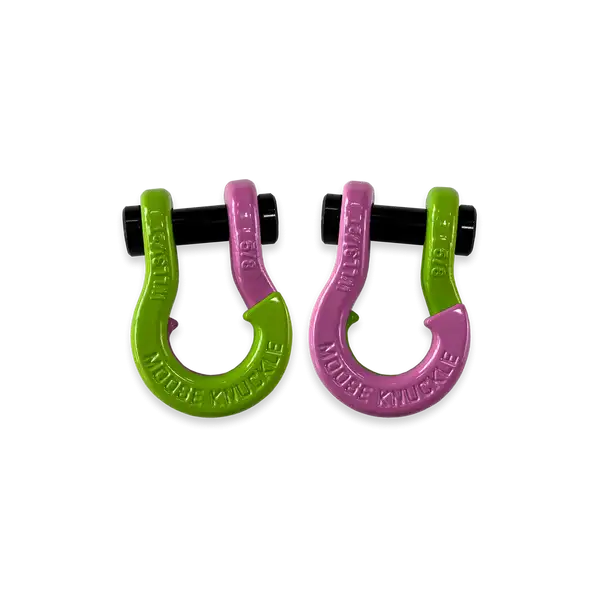 Jowl SxS Recovery Split Shackle 5/8 Sublime Green and Pretty Pink Combo Moose Knuckle Offroad - Moose Knuckle Offroad - FN000025-088