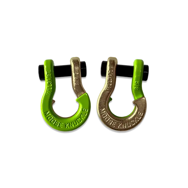 Jowl SxS Recovery Split Shackle 5/8 Sublime Green and Brass Knuckle Combo Moose Knuckle Offroad - Moose Knuckle Offroad - FN000025-090