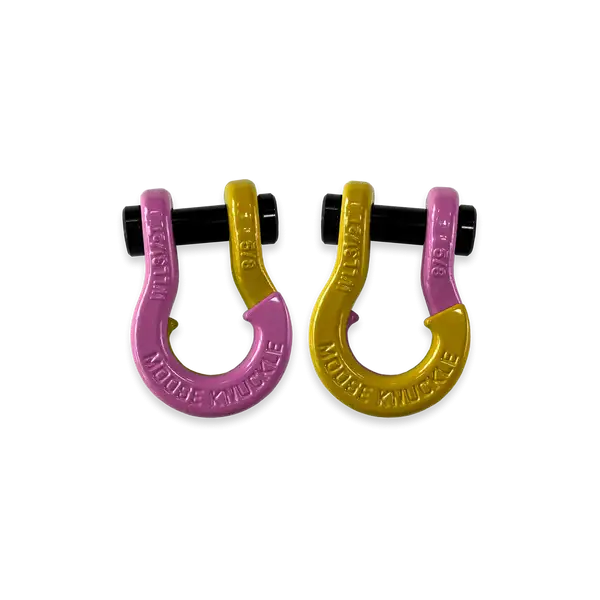 Jowl SxS Recovery Split Shackle 5/8 Pretty Pink and Detonator Yellow Combo Moose Knuckle Offroad - Moose Knuckle Offroad - FN000025-138