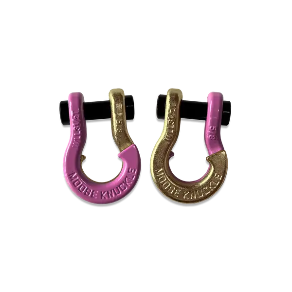 Jowl SxS Recovery Split Shackle 5/8 Pretty Pink and Brass Knuckle Combo Moose Knuckle Offroad - Moose Knuckle Offroad - FN000025-142