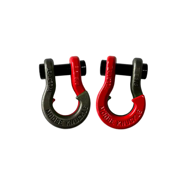 Jowl SxS Recovery Split Shackle 5/8 Raw Dog and Flame Red Combo Moose Knuckle Offroad - Moose Knuckle Offroad - FN000025-179