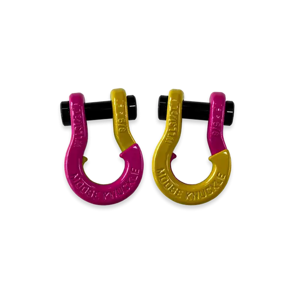 Jowl SxS Recovery Split Shackle 5/8 Pogo Pink and Detonator Yellow Combo Moose Knuckle Offroad - Moose Knuckle Offroad - FN000025-191