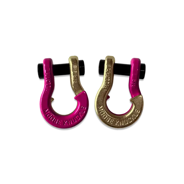 Jowl SxS Recovery Split Shackle 5/8 Pogo Pink and Brass Knuckle Combo Moose Knuckle Offroad - Moose Knuckle Offroad - FN000025-196