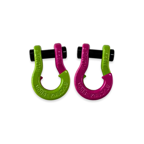 Jowl SxS Recovery Split Shackle 5/8 Sublime Green and Pogo Pink Combo Moose Knuckle Offroad - Moose Knuckle Offroad - FN000025-203