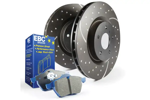 EBC Brakes GD sport rotors, wide slots for cooling to reduce temps preventing brake fade. - S6KR1003
