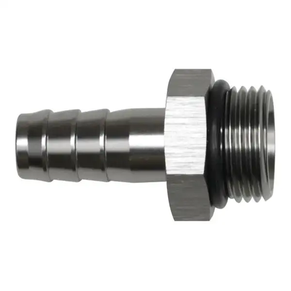DeatschWerks 10AN ORB Male to 1/2in Male Triple Barb Fitting (Incl O-Ring) - Anodized DW Titanium(6-02-0518)