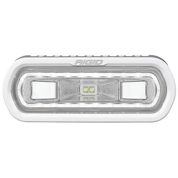 Rigid Industries SR-L Series Marine Spreader Pod, 2 Wire, Surface Mount, White W/White Halo (51100)