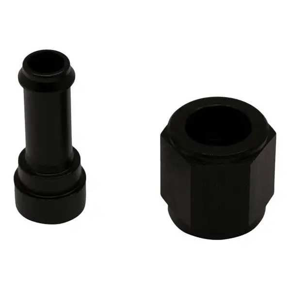 DeatschWerks 6AN Female Flare Swivel to 5/16in Single Hose Barb - Anodized Matte Black(6-02-0520-B)