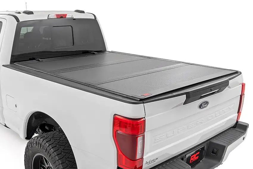 Hard Tri-Fold Flip Up Bed Cover - 6'10 In. Bed - Ford Super Duty (17-23)