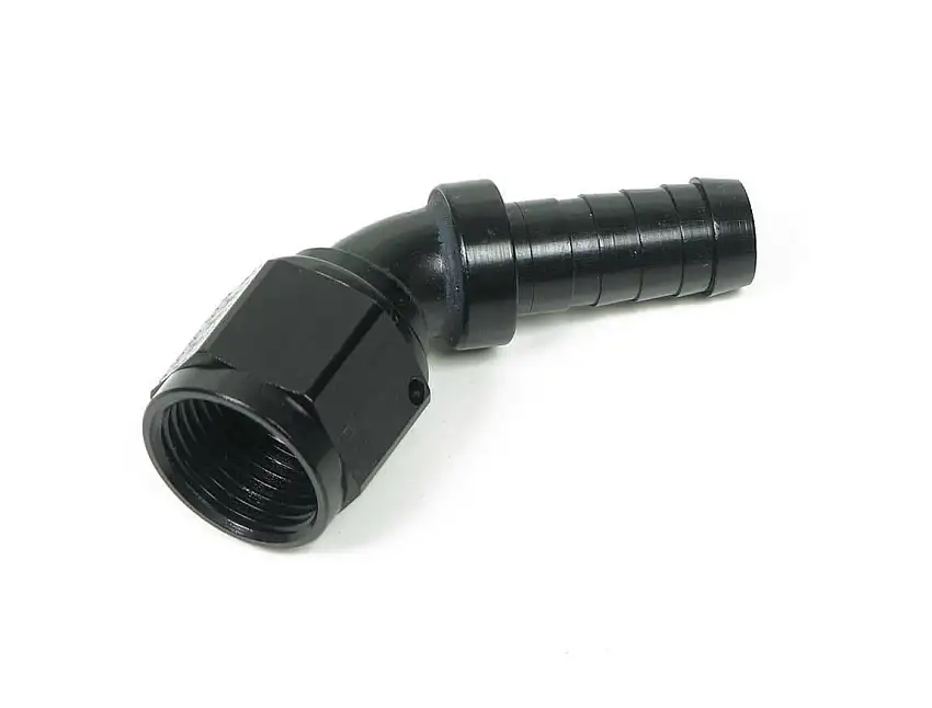 Earls Auto-Crimp Hose End - 45 Degree - Size -12 - Black - AT704612ERL