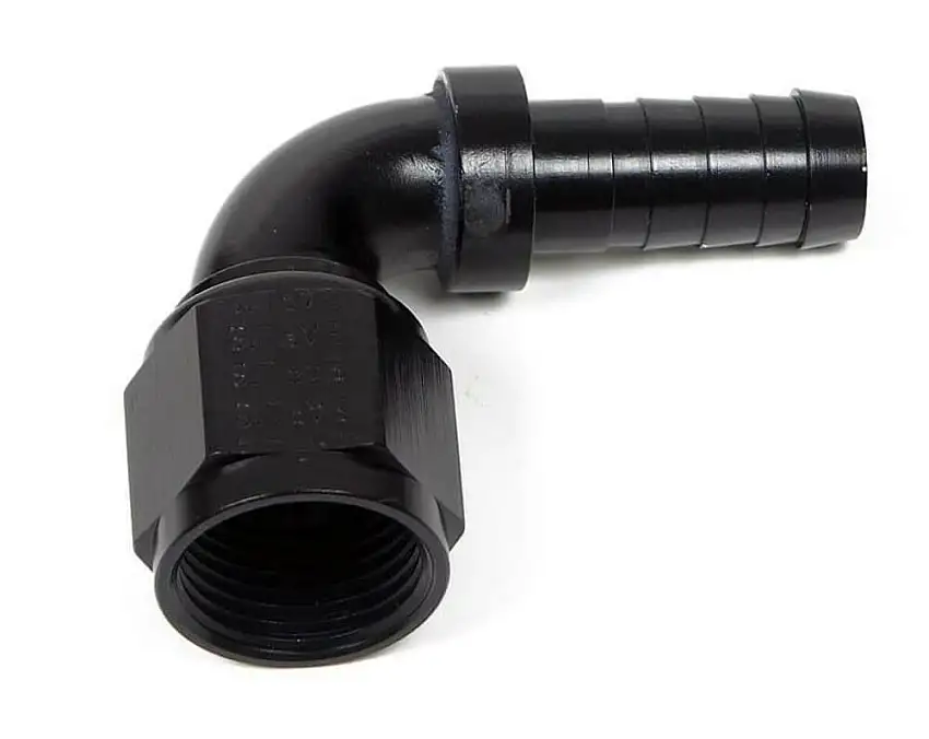 Earls Auto-Crimp Hose End - 90 Degree - Size -8 - Black - AT709108ERL