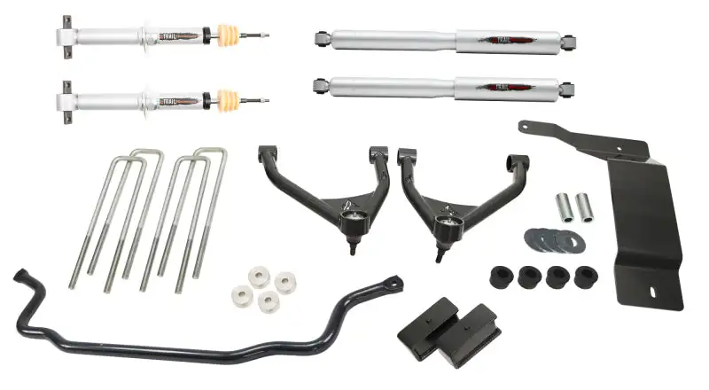 Belltech Silverado / Sierra 1500 4WD Ext & Crew Cab 4in Trail Perf Lift Kit w/ Front Sway Bar