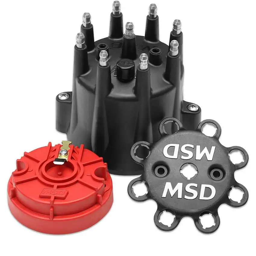 Black Chevy V8 HEI Distributor Cap and Rotor - 84336