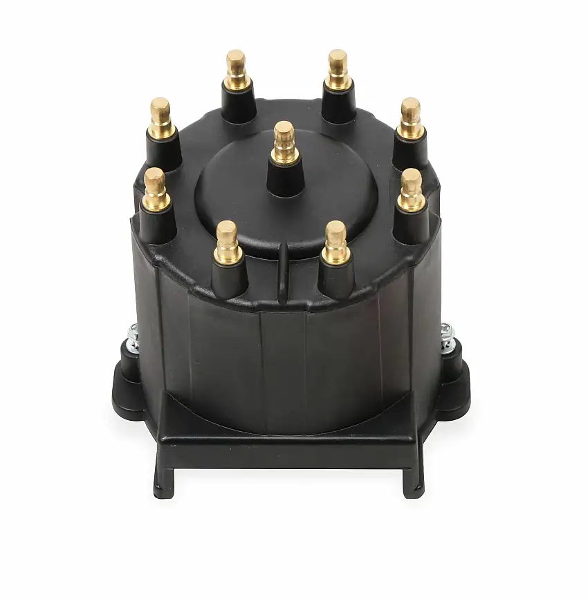 Black Distributor Cap, GM HEI, Late Model, Ext Coil - 84263