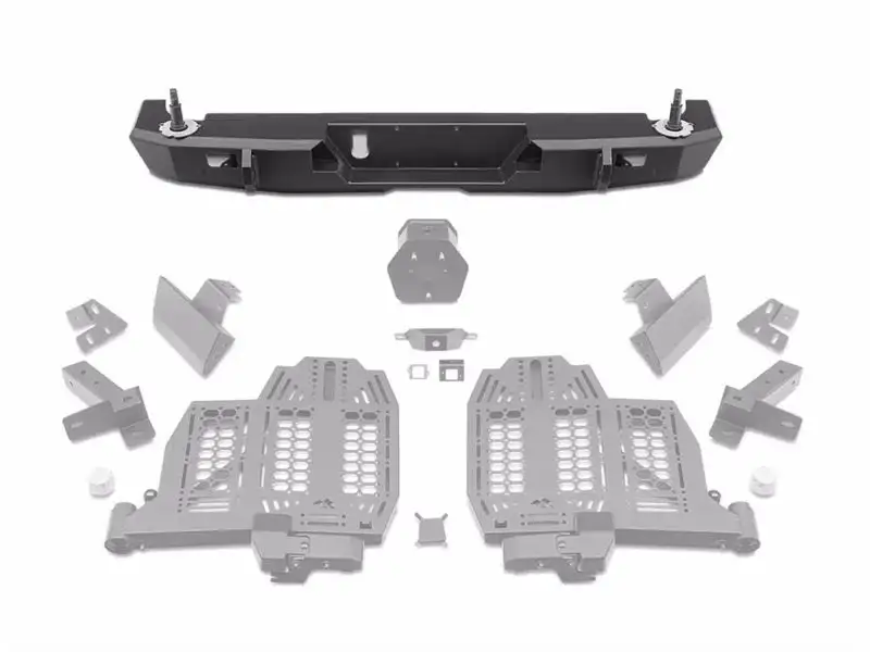 Rugged Ridge 20-24 Jeep Gladiator Wingmate Rear Bumper (Max Spare Wheel/Tire 37in. Dia.) - Tex. Blk