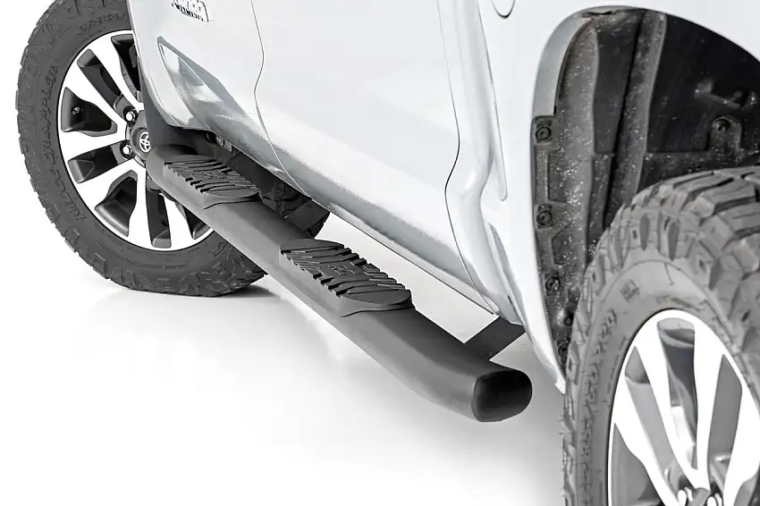 Rough Country Oval Nerf Step - Crew Cab - Black - Toyota Tundra 2WD 4WD (07-21)