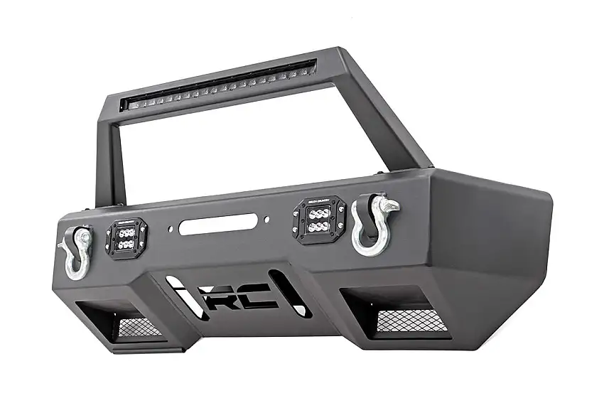 FR Bumper - Stubby - Hoop - BLK LED - Jeep Gladiator JT Wrangler JK & JL