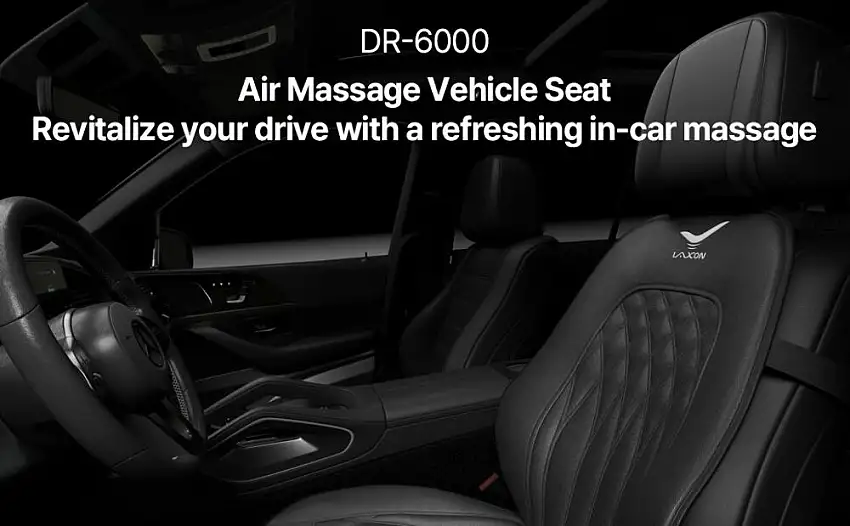 Laxon Air Massage Vehicle Seat (Black) - DR-6000BL