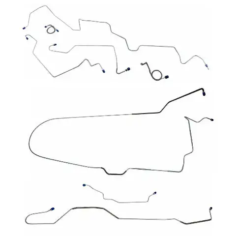 1971 Ford Mustang Complete Brake Line Kit Front Power Disc V8 Steel MBLK54