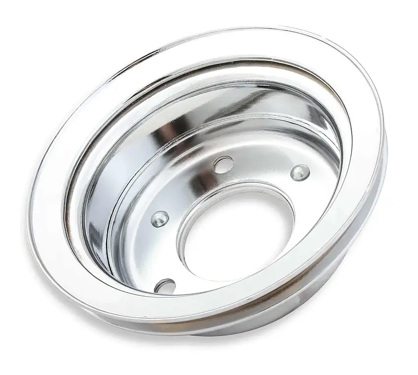 Mr. Gasket Chrome Crankshaft Pulley - Single Groove - 8827