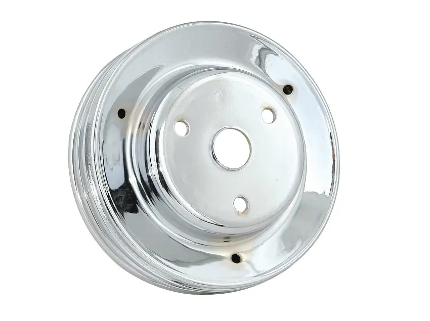 Mr. Gasket Crankshaft Pulley - Chrome - Triple Groove - 4978