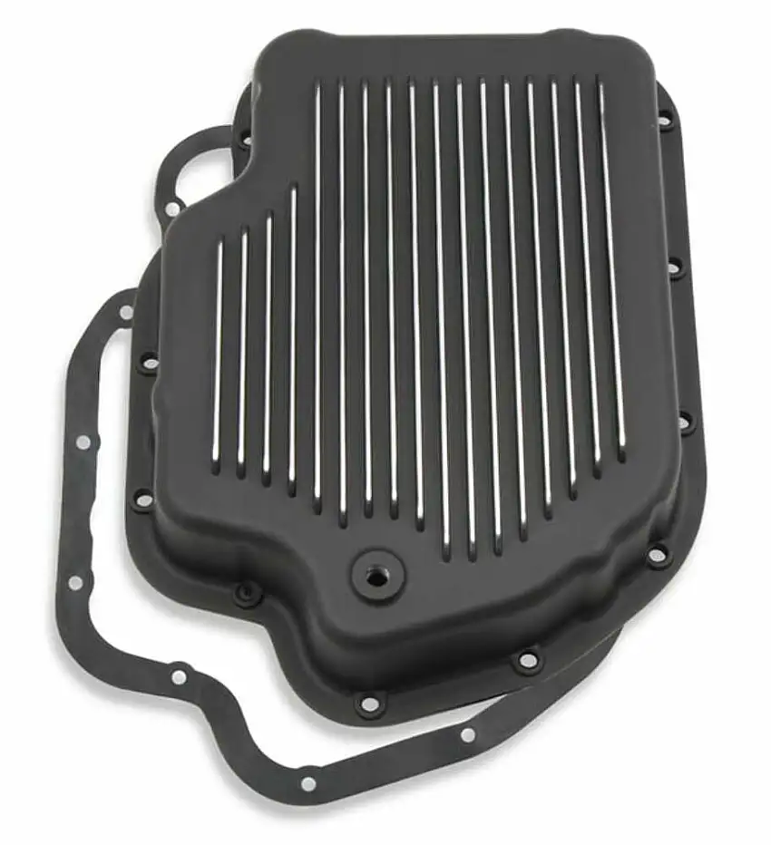 Mr. Gasket Transmission Oil Pan - Black Aluminum - 9796BMRG
