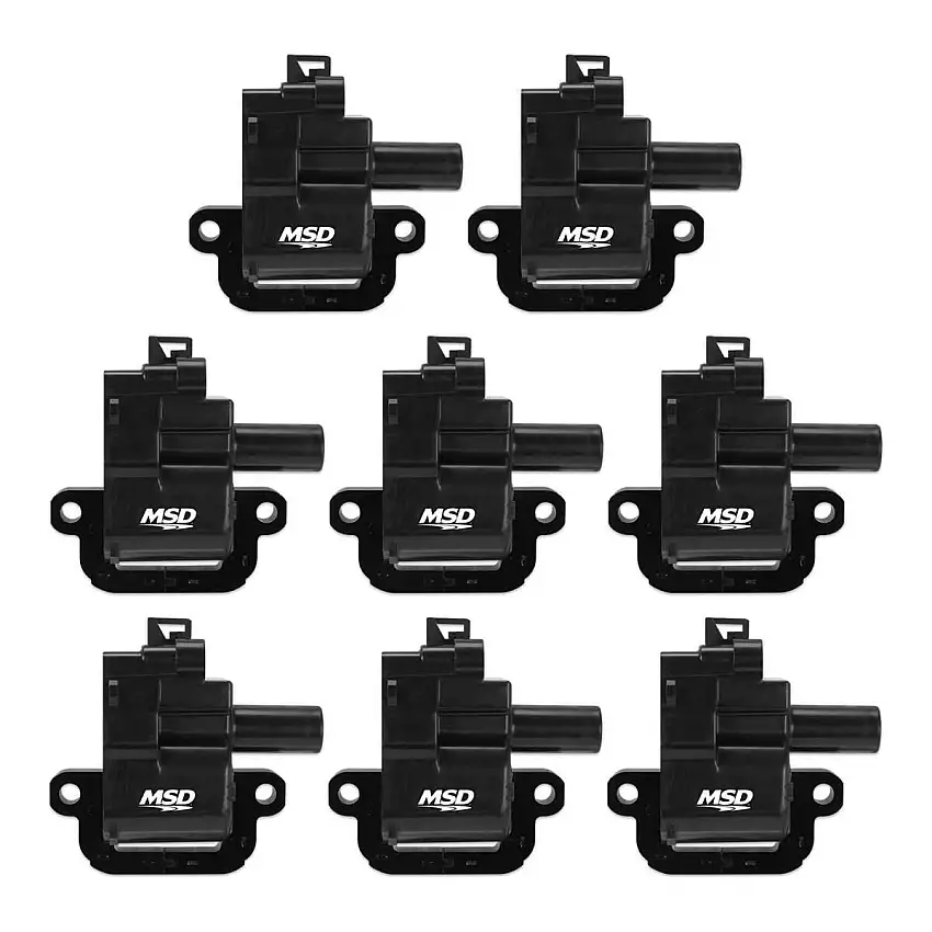 MSD Ignition Coil 1998-2006 GM LS1/LS6 engines, Black, 8-Pack - 826283
