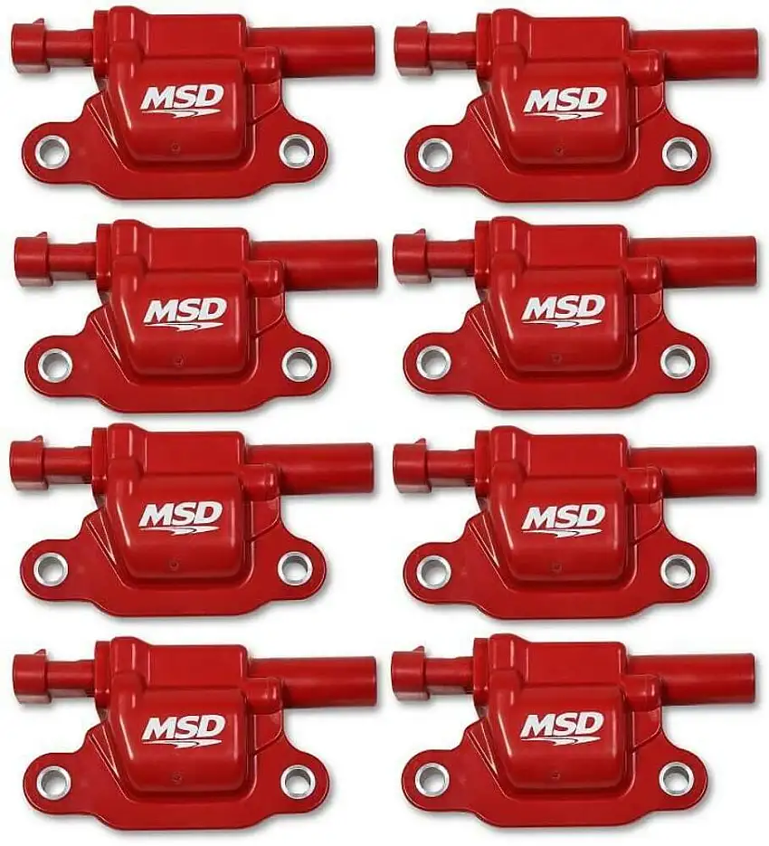 MSD Ignition Coil Blaster GM Gen V Direct Injected 2014&Up SquareRed 8pack 82668