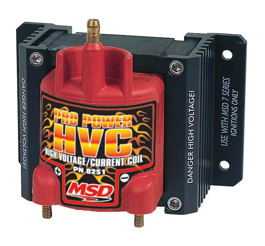 MSD, Ignition Coil ,HVC Series, 7 and 8 Series Ignitions, Red, Individual - 8251