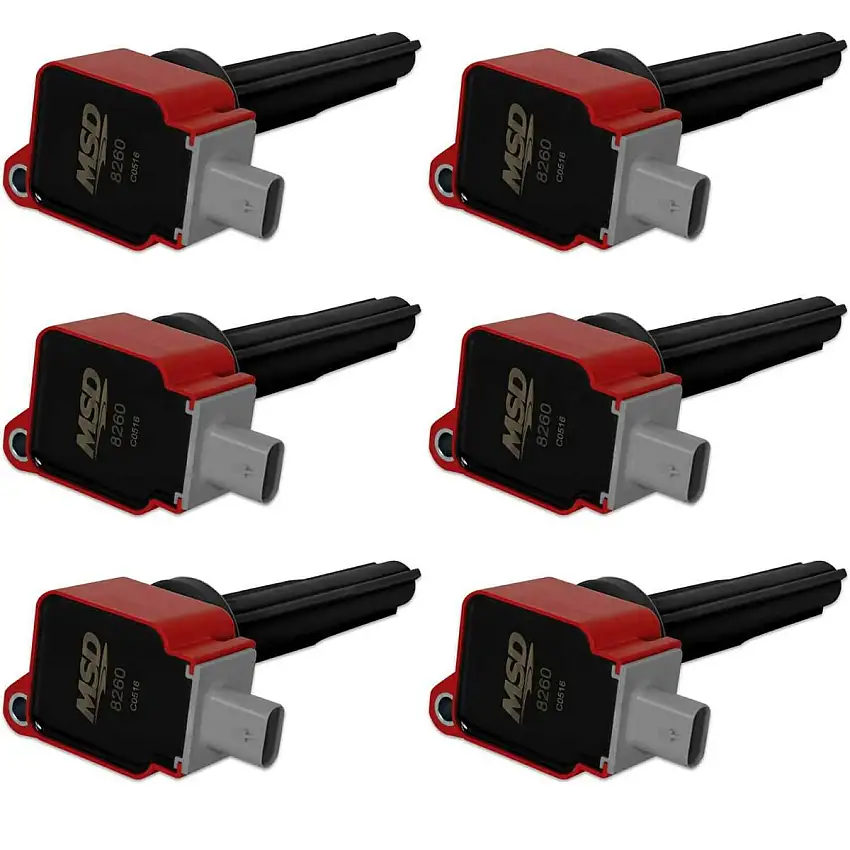 MSD Ignition Coils 2015-2017  Ford 2.7L V6 Ecoboost engines, Red ,6-Pack - 82606
