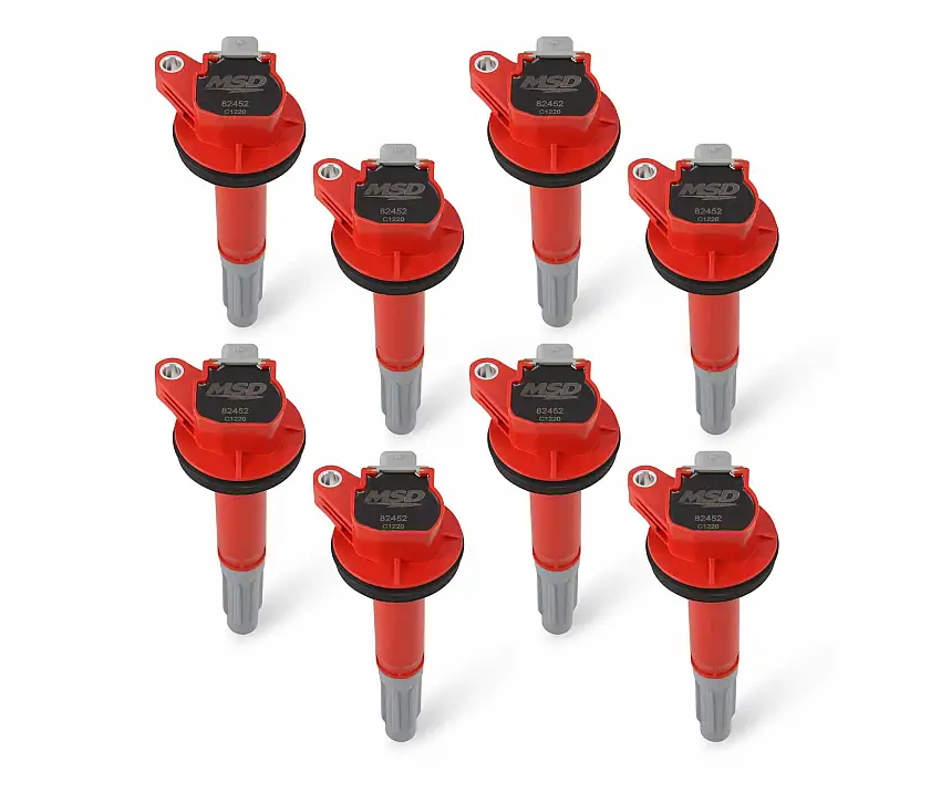 MSD Ignition Coils, 2016-2020 Ford Shelby GT350/500 5.2L, Red, 8-Pack - 824528
