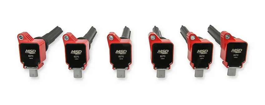 MSD Ignition Coils 2017-2020 Ford 3.5L EcoBoost V6 engines, Red, 6-Pack - 82706