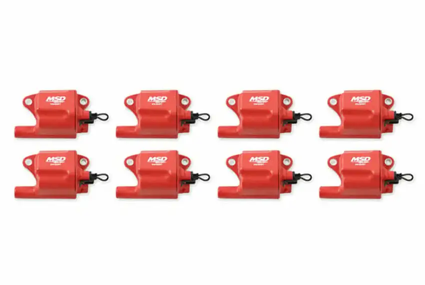 MSD Ignition Coils Pro Power Series GM LS2/LS7 Engines, Red, 8-Pack - 82878