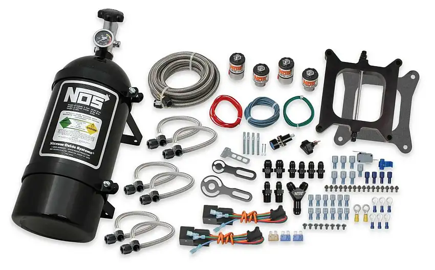 NOS Pro Two-Stage Wet Nitrous System for 4150 4barrel Carburetor-Black 02301BNOS