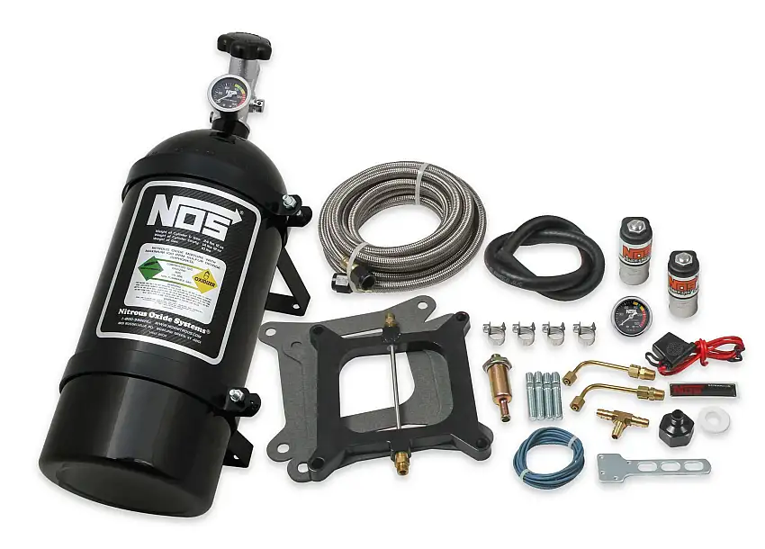 NOS Super Powershot Wet Nitrous System for 4150 4barrel Carb Black 05101BNOS