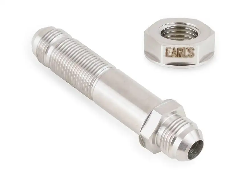 Earls Straight -8 Bulkhead - Stainless Steel - SS983508ERL