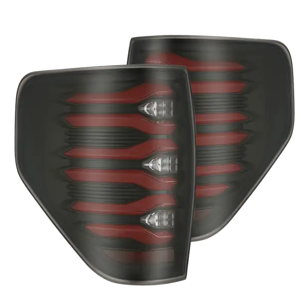 09-14 Ford F150 LUXX-Series LED Tail Lights Black-Red