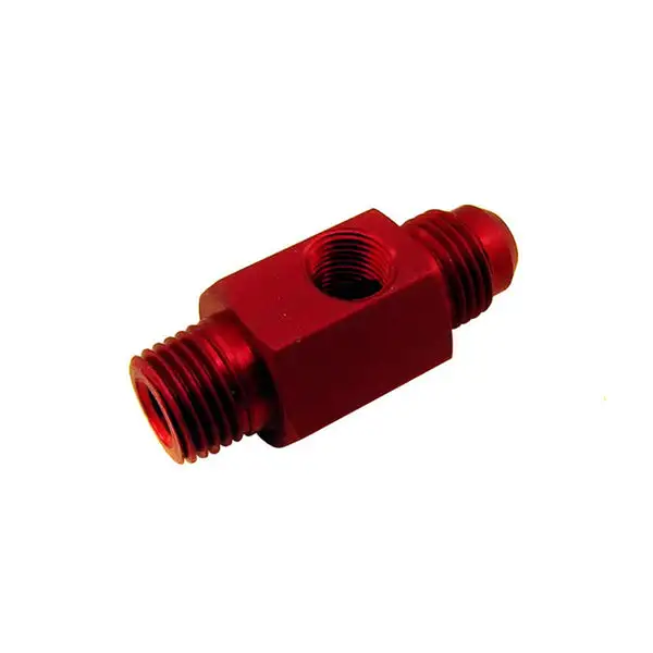 Nitrous Express 1/4 NPT X 6AN W/ 1/8 NPT GAUGE HOLE (FUEL BYPASS FITTING) (16204)