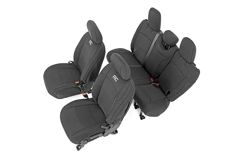 Rough Country Seat Covers - Front And Rear - Jeep Wrangler JL 4WD (2018-2023)
