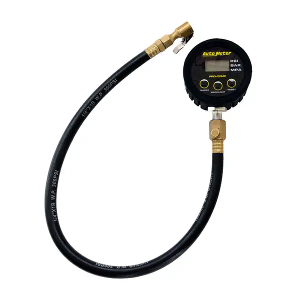 AutoMeter 0-50PSI Race Digital Tire Pressure Gauge w/ 25in Hose (2163)