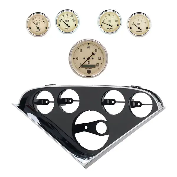 AutoMeter Antique Beige Direct Fit Dash Kit 55-56 Chevrolet (1 x 3-3/8in. / 4 x 2-1/16in.) (2207-02)