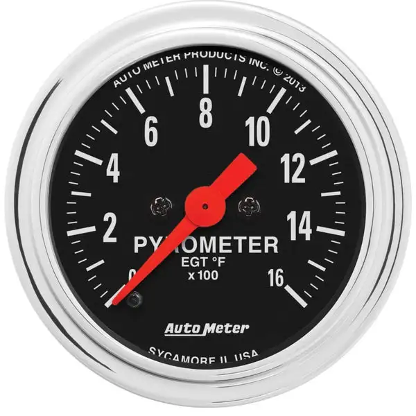 AutoMeter Traditional Chrome 2-1/16in 0-1600 Deg F Digital Stepper Motor Pyrometer (2554)